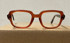 VTG Romco Military Issue Eyeglasses Frames Brown Square 4 1/2-5 3/4 USS 50-20