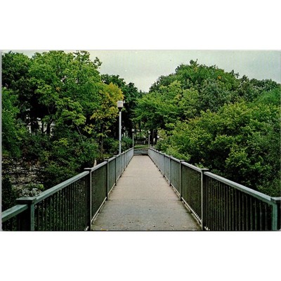 The Meredith Willson Foot Bridge Mason City IA Vintage Postcard SPM4