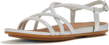 Women'S Gracie Crystal Back-Strap Sandals - Lightweight Leather Strappy Flats W/