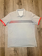 Adidas Polo Shirt Mens Large Gray Short Sleeve Climachill Logo Golf Performance