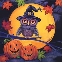 Servietten 33X33 Cm - 3-Lagig - 20 Servietten - Halloween Owl