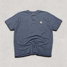 Carhartt Henley Mens XL Workwear Pocket Short Sleeve Tee, Navy