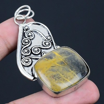Sonora Sonnenaufgang Edelstein handgefertigt 925 Sterlingsilber Schmuck Anhän...