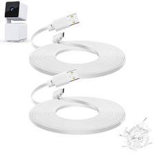 2-Pack 30 ft Extension Cable for WYZE Cam Pan V3 Outdoor Camera, Micro USB 90 De