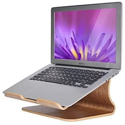 Laptop Stand Wood, Wooden Cooling Computer Holder, Notebooks Desktop Mount fo...
