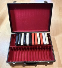 Vtg 8 Track Tape Faux Alligator Leather Black Carrying Case 8 Tracks Tapes