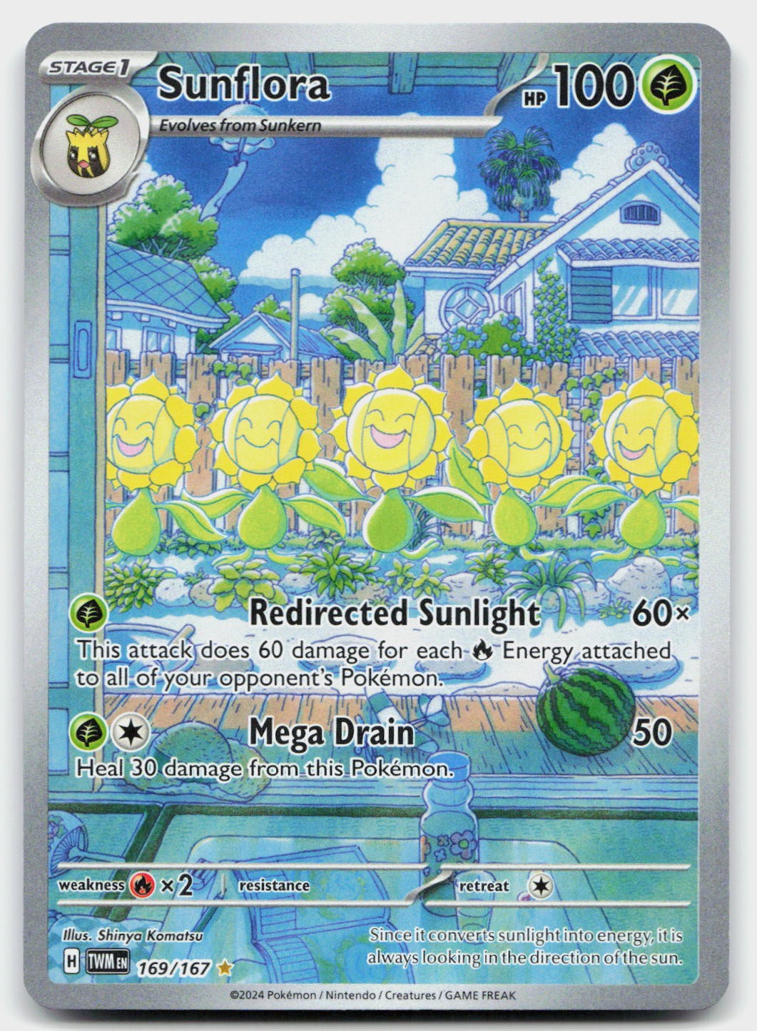 Sunflora 169/167 Illustration Rare Twilight Masquerade Pokemon Near Mint