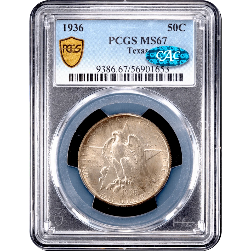 1936 Texas Commemorative Half Dollar 50c PCGS MS67 CAC - Image 2 of 4