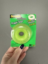 3M Scotch Magic Tape In Fun Green Doughnut Dispenser Refillable BRAND NEW SEALED