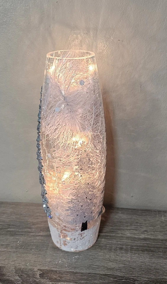 Предварительно освещенная зимняя ваза-акцент лампа рождественский декор 12 дюймов - Изображение 4 из 4