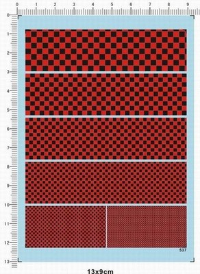 1/43 1/24 1/12 1/20 F1 Red Black chequered flag Grid danger caution Model Decal