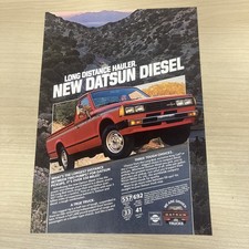 Nissan Datsun Diesel Truck Vintage Print Ad 1981 Sports Afield Magazine