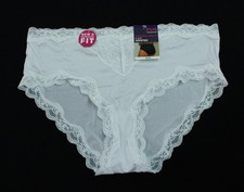 Maidenform Women's Cheeky Low-Rise Lace  Microfiber Hipster DH3 White 2XL NWT