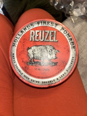 REUZEL Red Pomade, Medium All Day Hold, Water Soluble Styling, High Shine 12oz