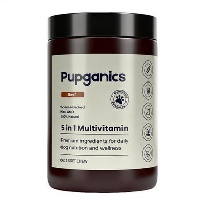Pet Pupganics 5in1 Multivitamin 60-Counts Precise Nutrition Support Supplement 