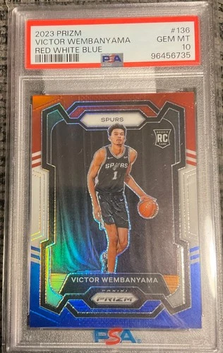 2023-24 Panini Prizm - Victor Wembanyama #136 Red White & Blue PSA 10 Prizm (RC)