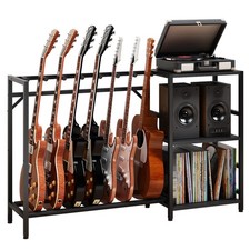 Guitar Stand with Record Player Stand, Guitar Rack with Record Player Table, ...