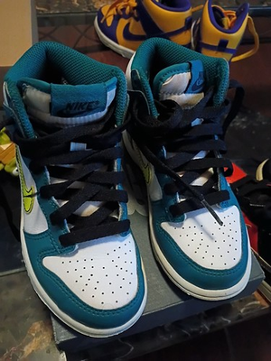 #ad Boys Toddler Dunks High 11C No Box Green White $29.99