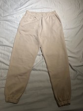 ZARA Mens Tracksuit Trousers Joggers Medium Beige Cotton 