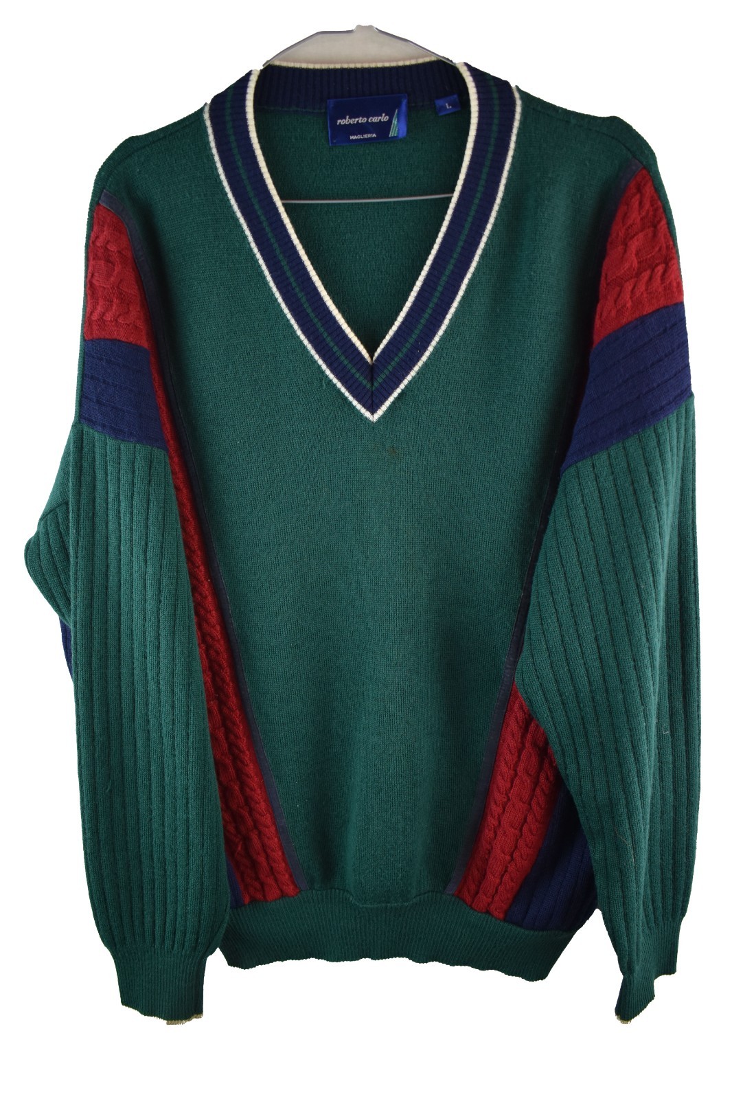 ROBERTO CARLO Prendas de Punto Verde Jersey Talla L Para Hombre Pullover Informal Exterior