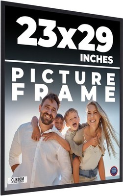 23x29 Frame Black Real Wood Picture Frame Width 0.75 inches | Interior Frame Dep