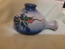 Egg Poacher Vicki Conley Pinon Pottery Ruidoso, NM Blue Green Ruby Hummingbird