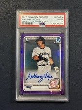 2020 Bowman Chrome Prospects Anthony Volpe #CPAAV RC Auto True Purple /250 PSA 9
