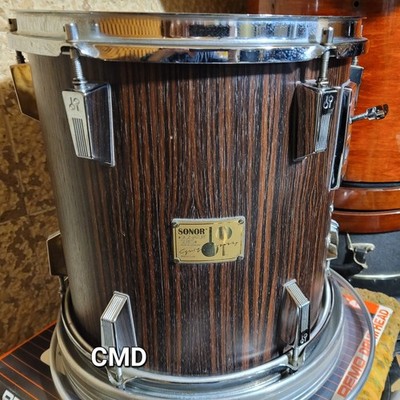 RARE VINTAGE SONOR 80S SIGNATURE EBONY 13X13 TOM DRUM HEAVY BEECH GERMANY HORST