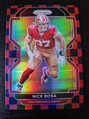 Nick Bosa 2021 Panini Prizm Football Card Red & Black Checker SP NFL 49ers
