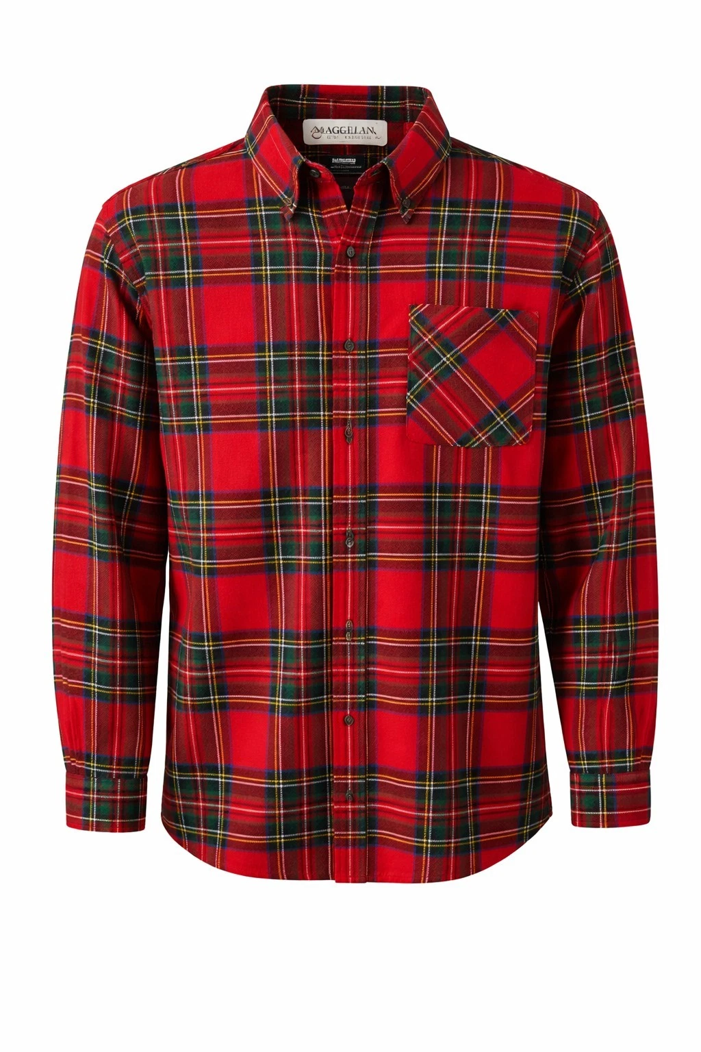 Magellan Outdoors Canyon Creek Plaid Flannel Shirt Red Green Cotton XL