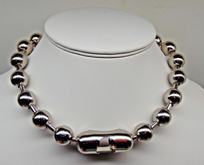 SUPER Chunky 16mm Steel Ball Chain Necklace Choker ~ HUGE ! ! NPS  Goth Grunge