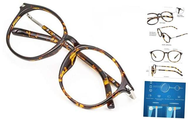 Blue Light Blocking Glasses for Women & Men Anti Eyestrain Tortoise Frame 2.5x Magnification  