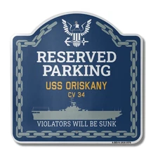 USS ORISKANY CV 34 | 18" X 18" Heavy-Gauge Aluminum Designer Navy Ship Sign