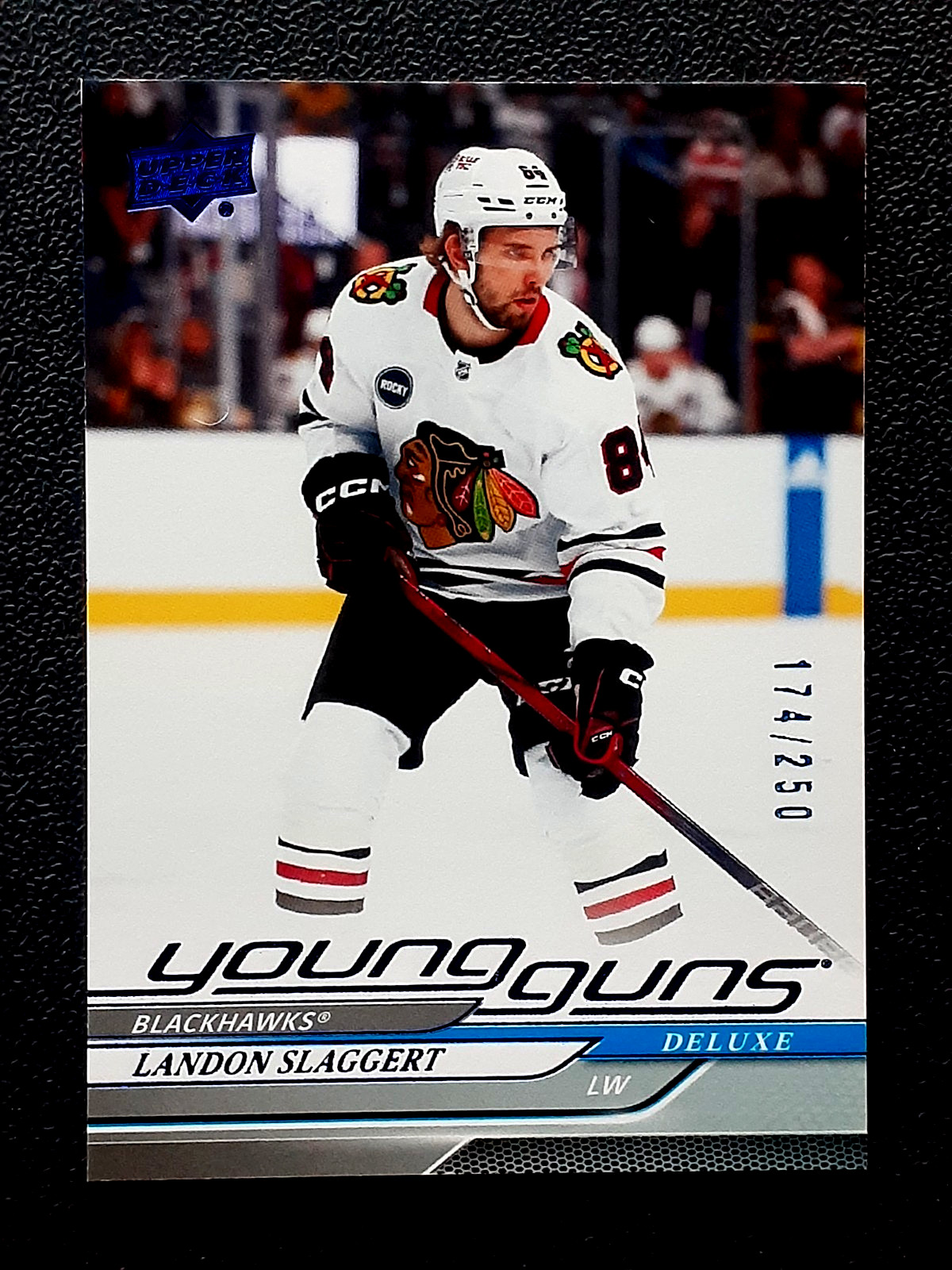 LANDON SLAGGERT RC YOUNG GUNS 2024-25 UPPER DECK DELUXE NO 203 #174/250 96905