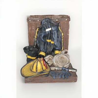Red Hats of Courage Firefighter Fireman Gear Bookend Figurine Display Decor