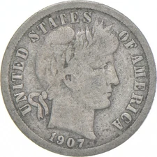 1907-O Barber Dime 90% Silver Average Circ