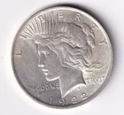 1922 Peace Silver Dollar $1 Coin 90% Silver n.154
