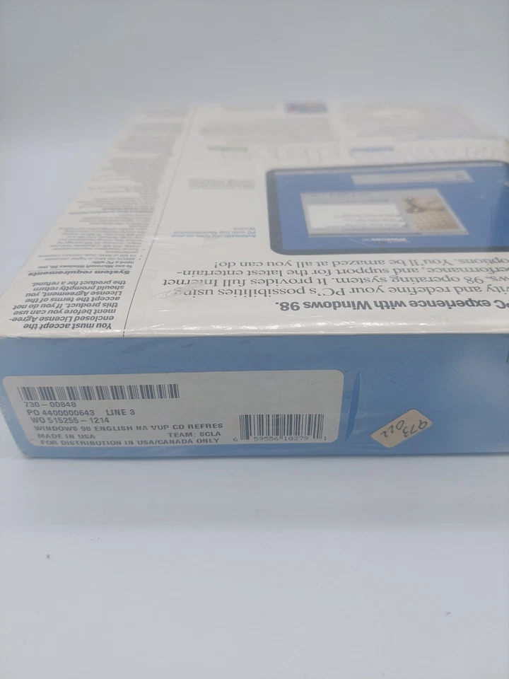 Actualización vintage de Microsoft Windows 98 *SELLADA* nueva PC Big Box Foto 2 de 4