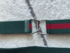 Gucci 523344 90/36 Shelly Line vert rouge toile ceinture homme rayures sans boîte occasion