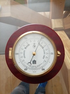 Sewills Liverpool Aneroid Barometer Brass Wooden Mount