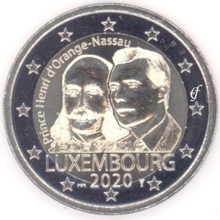 2 Euro Luxemburg 2020 Prinz Henri von Oranien Nassau MZ Brücke aus Coincard