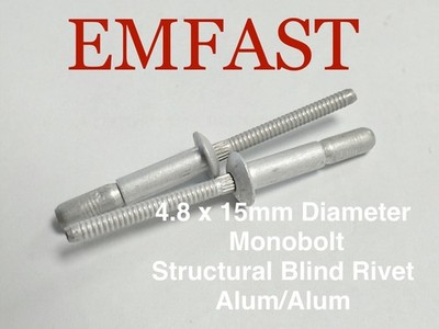 4,8 x 15 Struktur Monobolzen Popnieten Domkopf Aluminium Breakstem 4,8 mm 15 mm