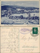 Postcard Bad Flinsberg Świeradów-Zdrój Winter Stadt - Blaudruck 1929