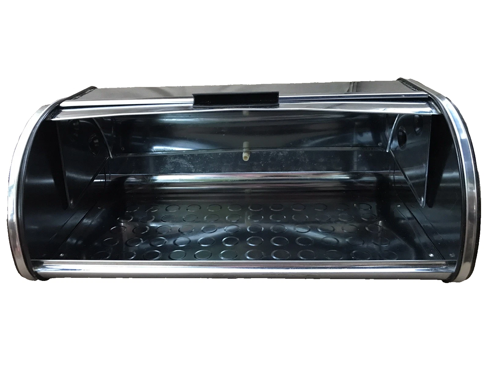Vtg Brabantia Roll Top Bread Box Stainless Steel Flat Top Storage 17.5"