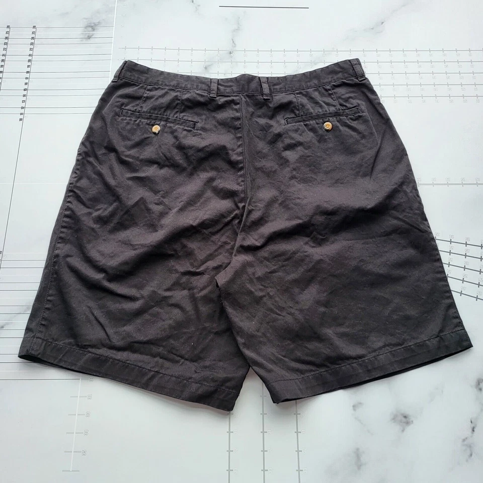 Pantalones Cortos Farah Talla 36 Negro Chino Plisado Frontal Informal Golf Lona 9" Etiqueta 38 Foto 4 de 4
