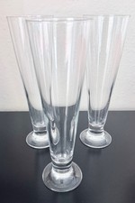 Bormioli Rocco Palladio Pilsner Glasses 9.5" 13oz Footed Italy EUC - Set of 3