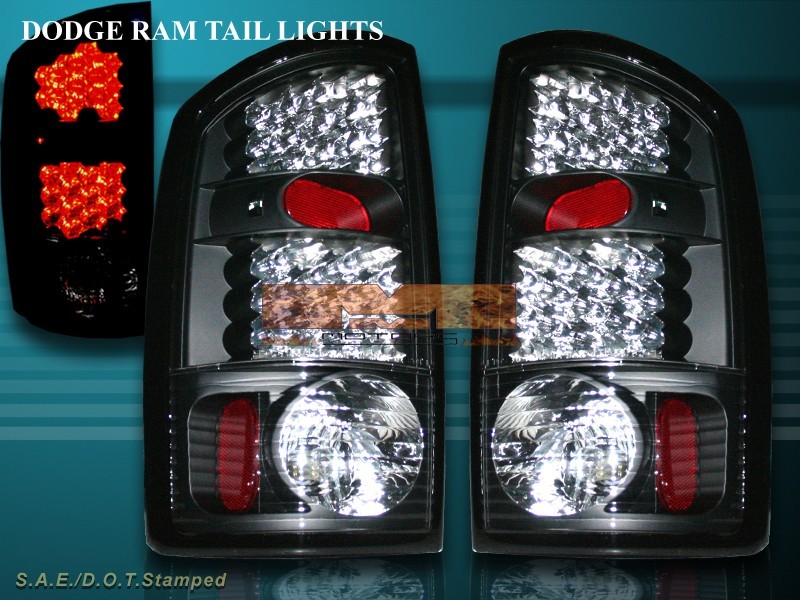 Dodge Tail Lights Pair Of Black LED Tail Lights For 2002-2006 Dodge Ram 1500 /2500/3500 – Clear Lens, Smoked Housing Smoked Tail Lights - Foto 14