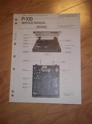Kenwood Service Manual~P-100 Turntable~Original | eBay