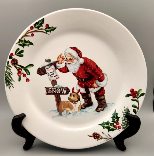 Pier 1 Winter Wonders Salad Plates Christmas Santa - Picture 6 of 8