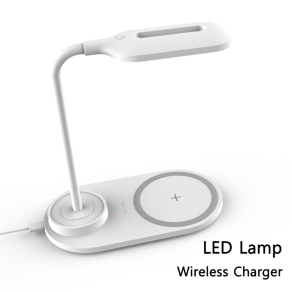 Desk Lamp Light Wireless Charger Pad For iPhone 13 14 Samsung Fast Charging Dock